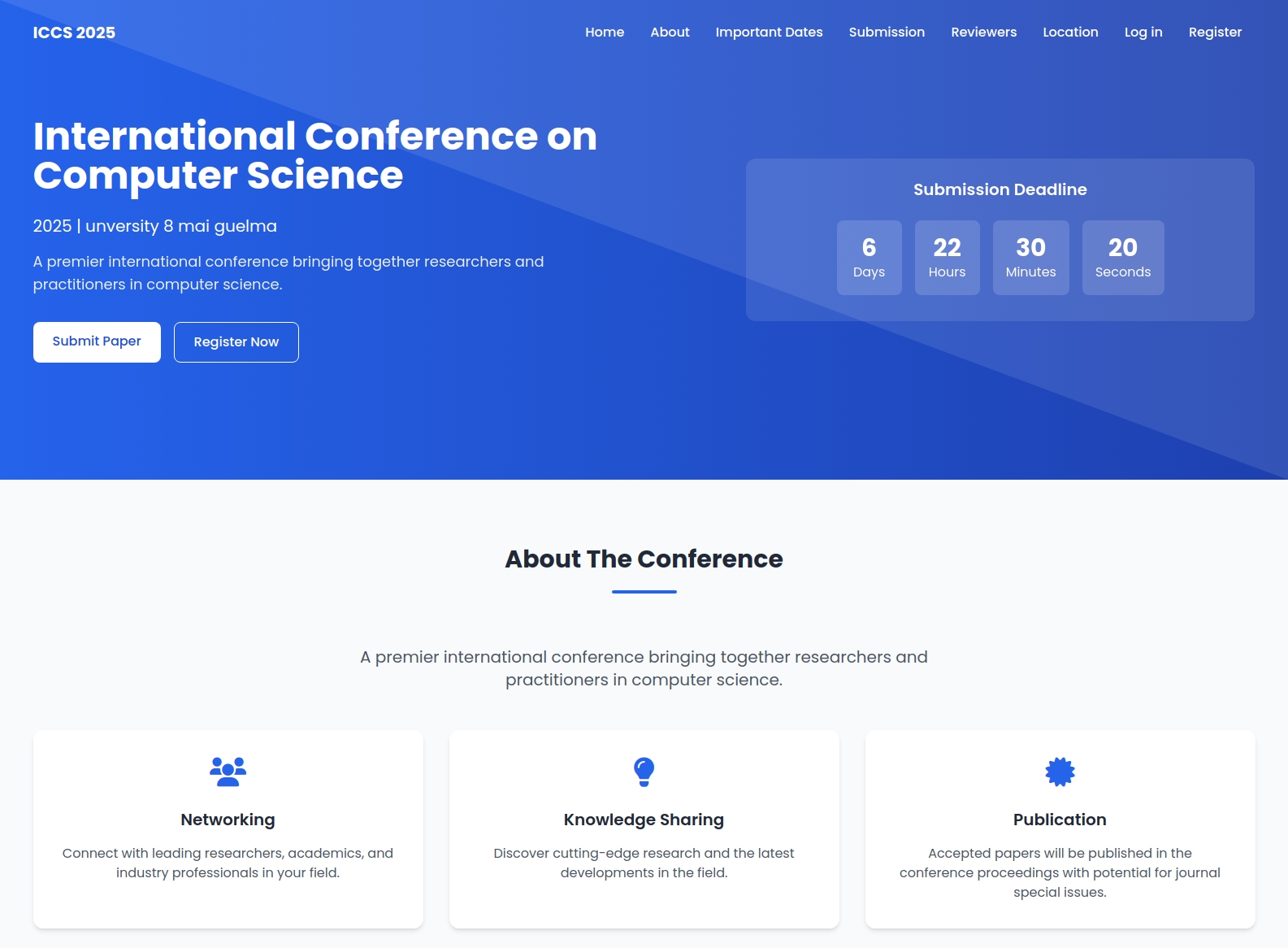 Conference Paper Management System - Dashboard