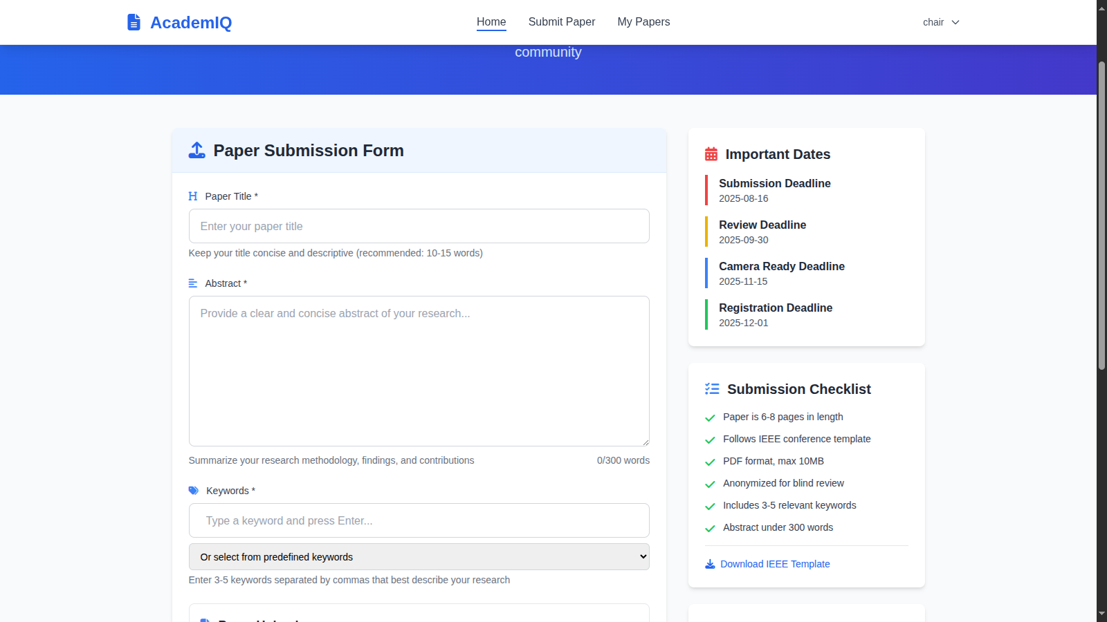 Conference Paper Management System - Admin Panel