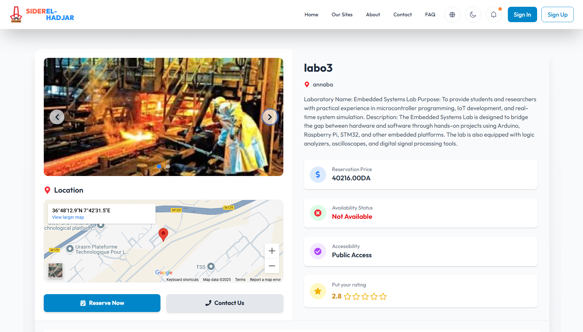 Sites Reservation System - Multi-Site View